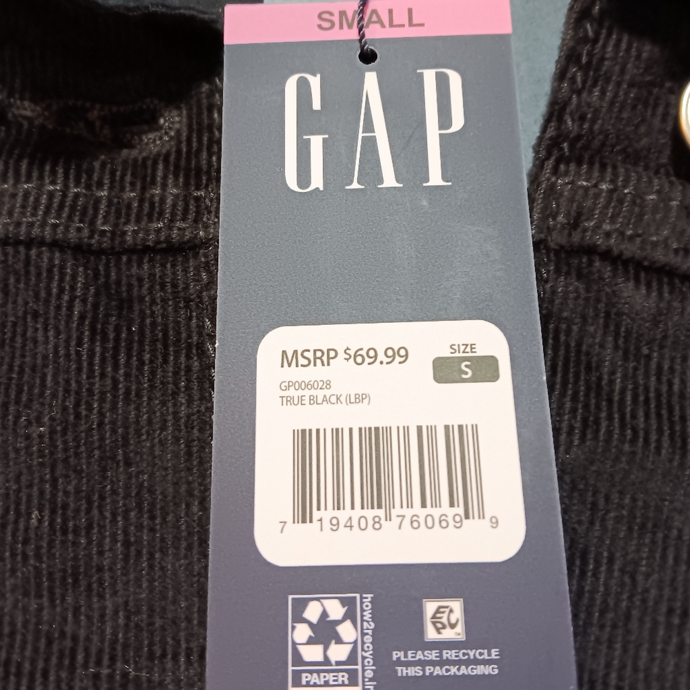 GAP CORDUROY BLACK MULTI POCKET FRONT BUTTON COLLAR JACKET WOMEN'S SIZE SMALL. - Picture 3 of 8